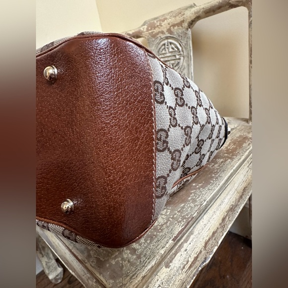 Gucci Logo Bamboo Shopper Tote w/ Shoulder Strap - Picture 13 of 14